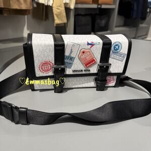 Michael Kors Cooper Embellished Signature Logo Trunk Crossbody Bag Bright White